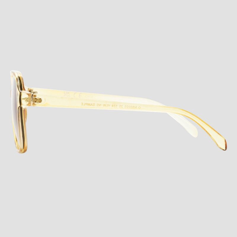 slide 4 of 4, Women's Shiny Plastic Square Sunglasses with Gradient Lenses - Universal Thread™ Yellow, 1 ct
