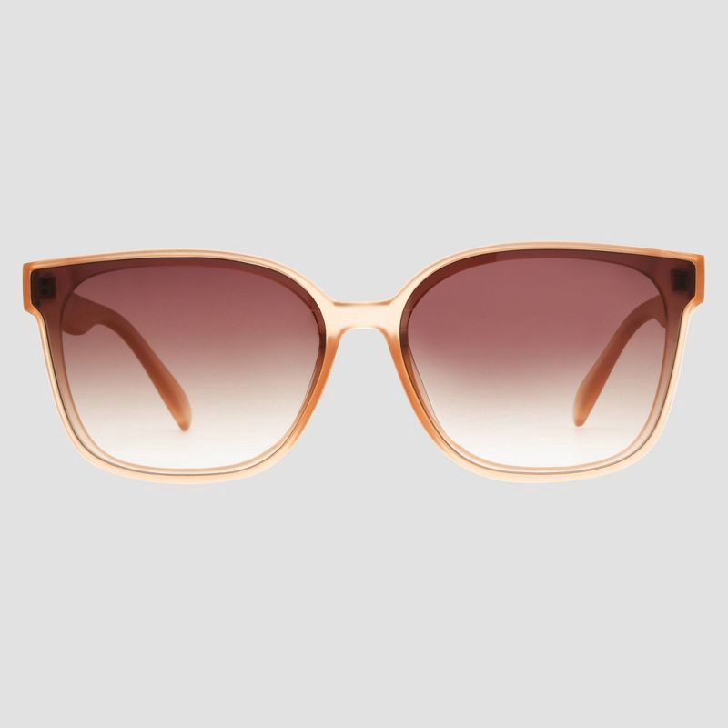 slide 3 of 4, Women's Shiny Plastic Rectangle Sunglasses with Gradient Lenses - Universal Thread™ Pink Tort, 1 ct