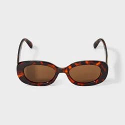 Women's Oval Tortoise Shell with Half Moon Sunglasses - A New Day™ Brown