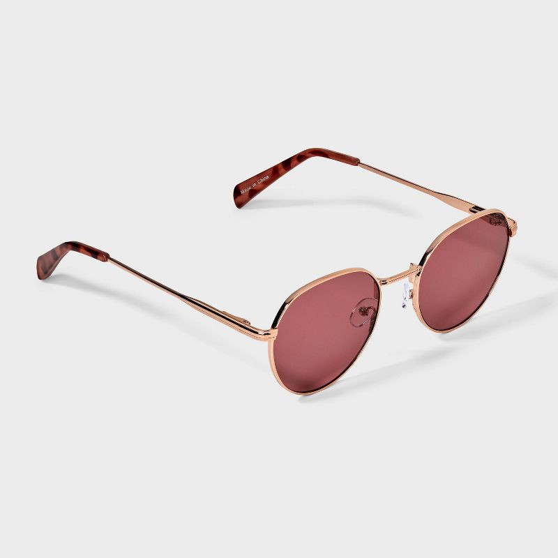 slide 2 of 2, Women's Metal Round Sunglasses - A New Day™ Rose Gold, 1 ct
