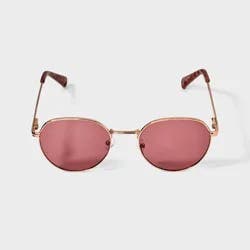 Women's Metal Round Sunglasses - A New Day™ Rose Gold