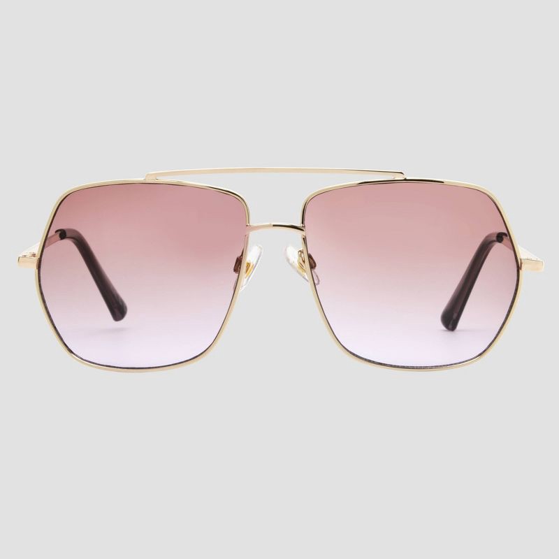 slide 3 of 4, Women's Shiny Metal Navigator Sunglasses - Universal Thread™ Lavendar, 1 ct
