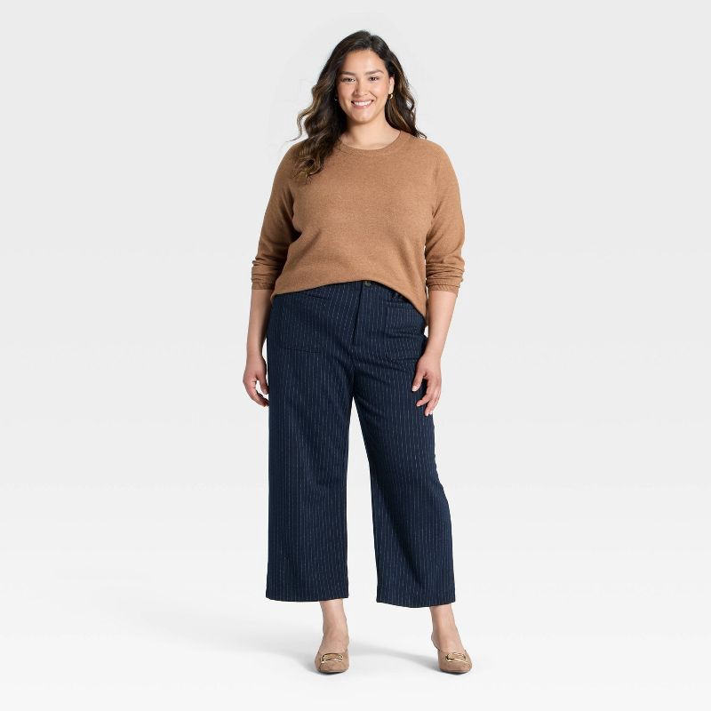 slide 3 of 3, Women's Slim Fit Cozy Knit Pullover Sweater - A New Day™ Brown XXL, 1 ct