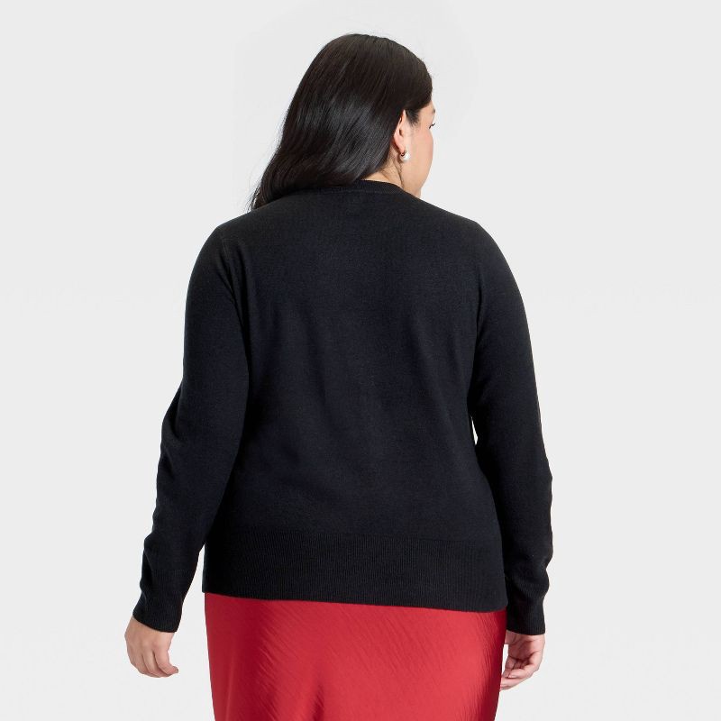 slide 2 of 3, Women's Slim Fit Cozy Knit Pullover Sweater - A New Day™ Black XXL, 1 ct