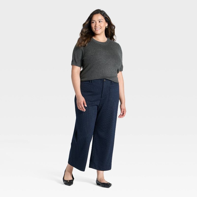 slide 3 of 3, Women's Short Sleeve Cozy Knit Sweater - A New Day™ Charcoal Gray XXL, 1 ct