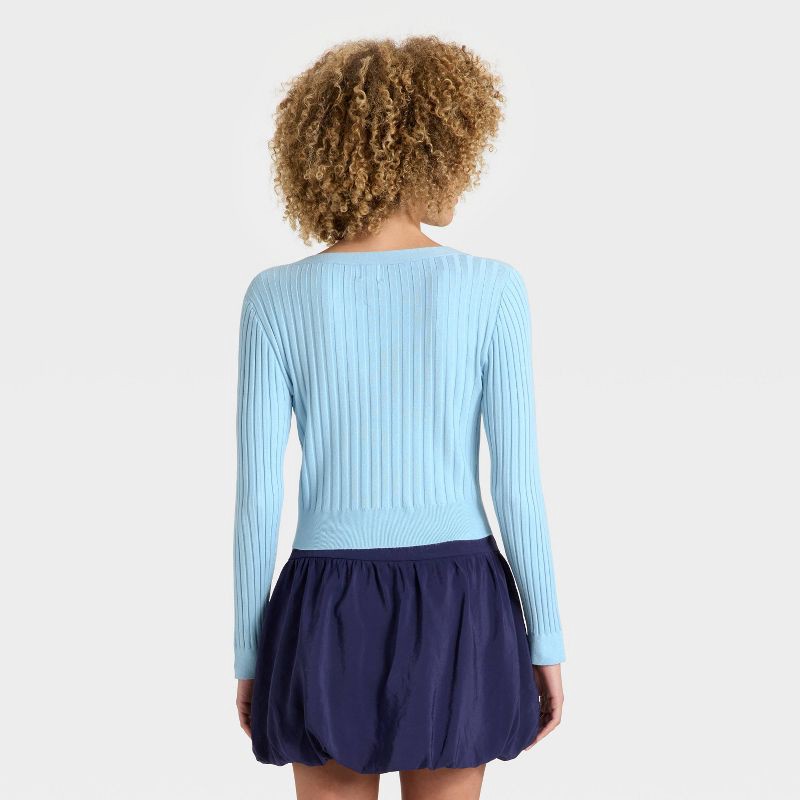 slide 2 of 3, Women's Button-Front Cardigan - A New Day™ Blue XL, 1 ct