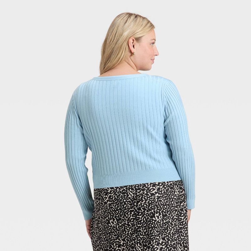 slide 2 of 3, Women's Button-Front Cardigan - A New Day™ Blue XXL, 1 ct