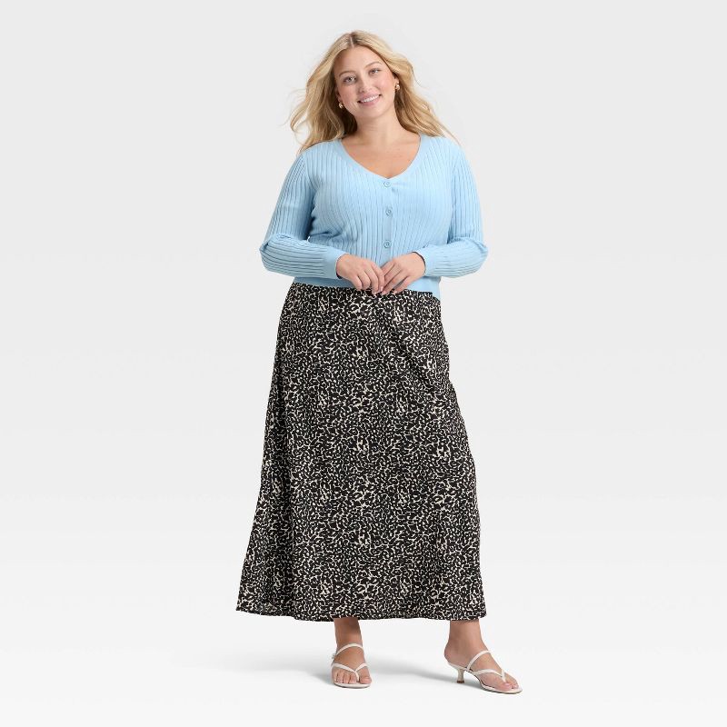 slide 3 of 3, Women's Button-Front Cardigan - A New Day™ Blue XXL, 1 ct