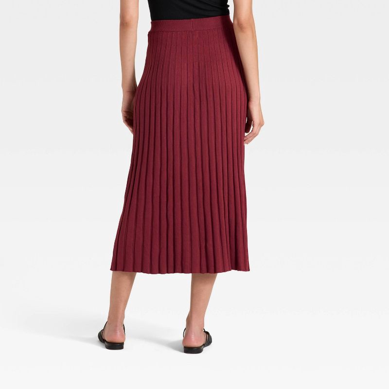 slide 3 of 3, Women's Ribbed Mini Sweater Skirt - A New Day™ Maroon XS, 1 ct