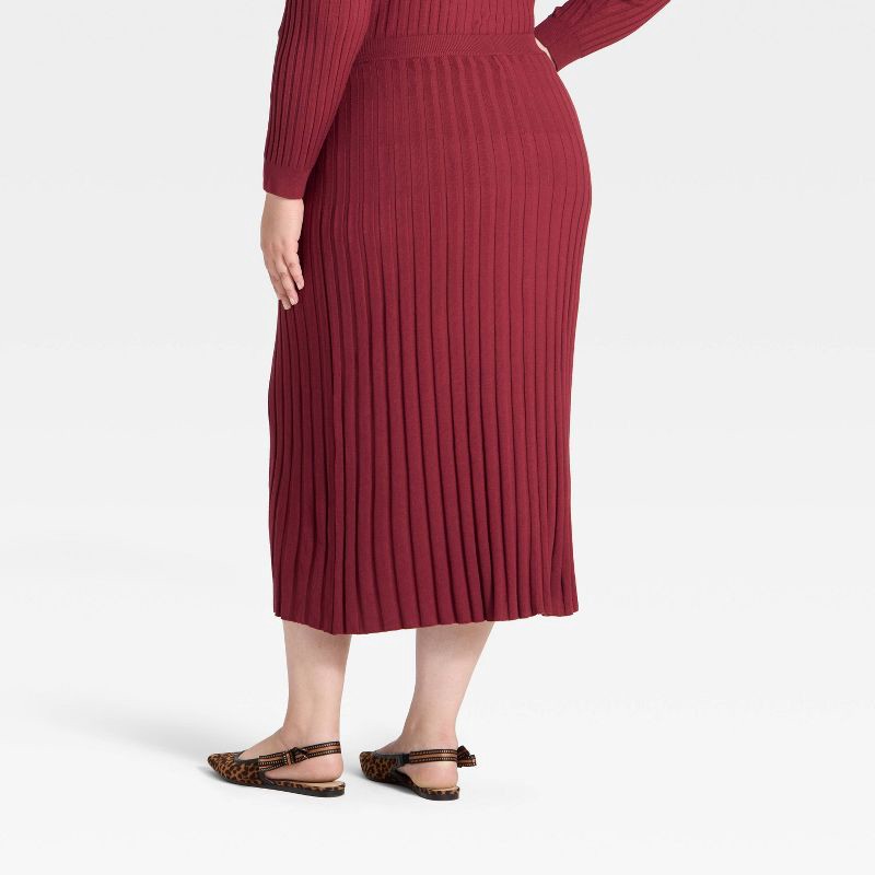 slide 2 of 3, Women's Ribbed Mini Sweater Skirt - A New Day™ Maroon XXL, 1 ct