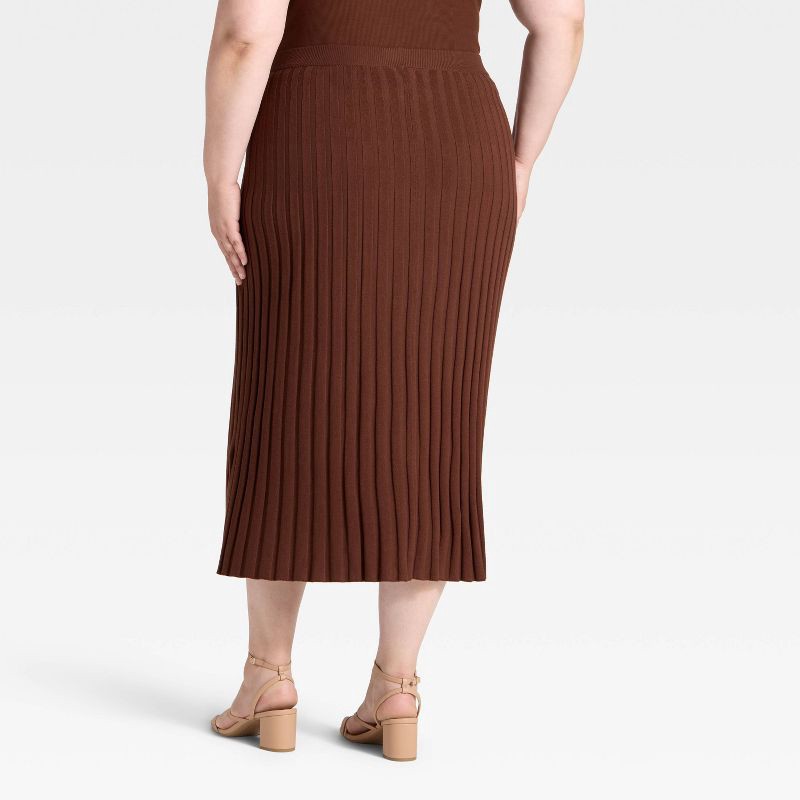 slide 2 of 3, Women's Ribbed Mini Sweater Skirt - A New Day™ Brown XXL, 1 ct