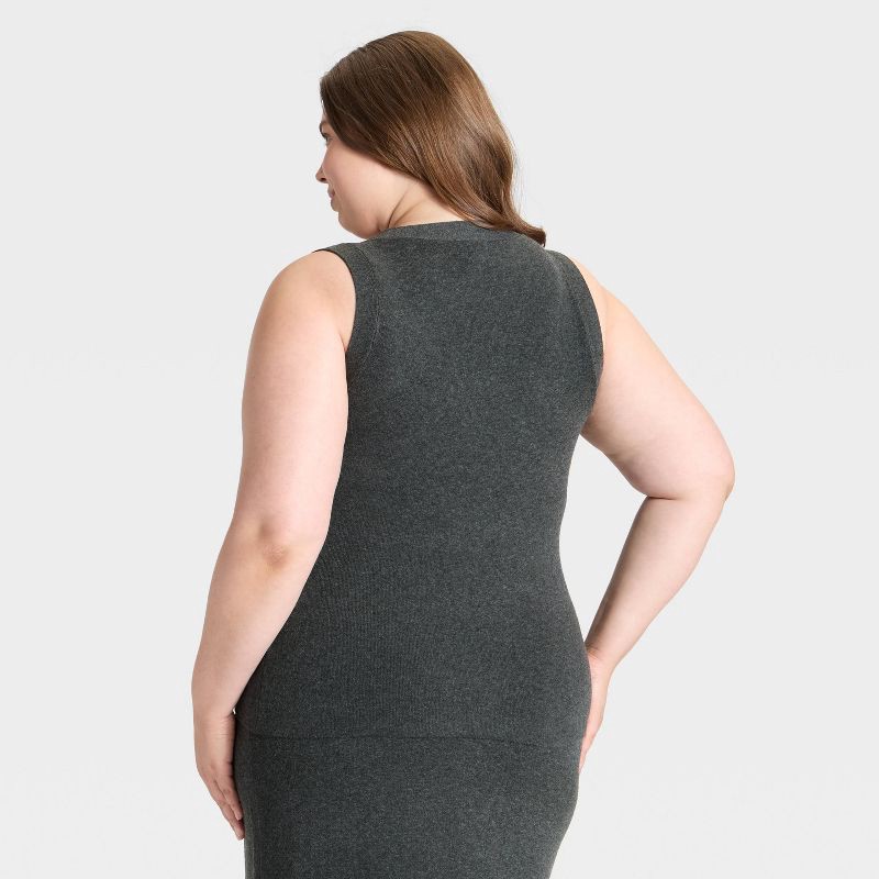 slide 2 of 3, Women's Button Sweater Vest - A New Day™ Charcoal Gray XXL, 1 ct