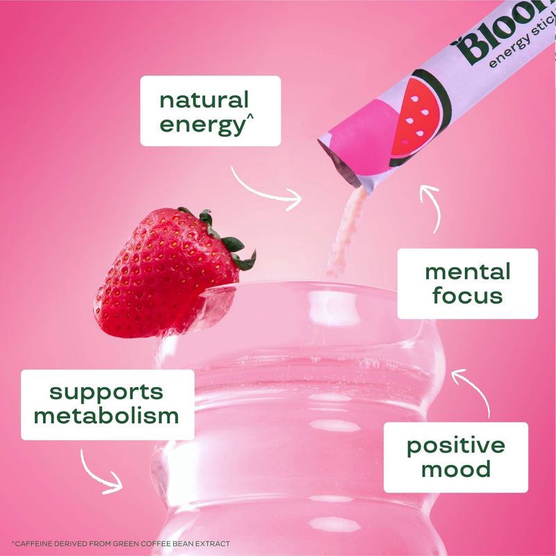 slide 3 of 4, BLOOM NUTRITION Natural Energy Stick Packs - Strawberry Watermelon - 10pk, 10 ct