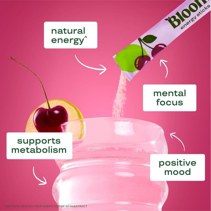 slide 3 of 4, BLOOM NUTRITION Natural Energy Stick Packs - Cherry Lime - 10pk, 10 ct