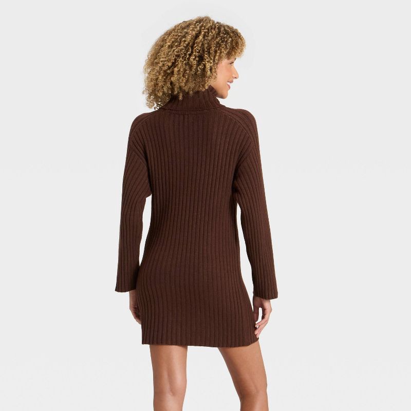 slide 2 of 3, Women's Mini Sweater Dress - A New Day™ Brown XL, 1 ct