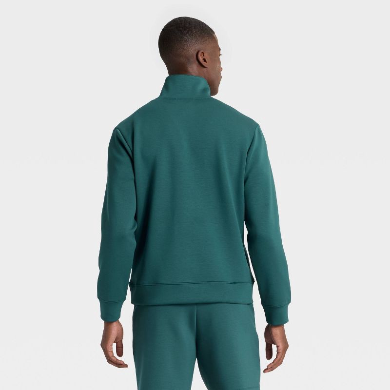 slide 2 of 3, Men's Spacer Half Zip Sweatshirt - All In Motion™ Teal Blue S, 1 ct