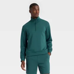 Men's Spacer Half Zip Sweatshirt - All In Motion™ Teal Blue M