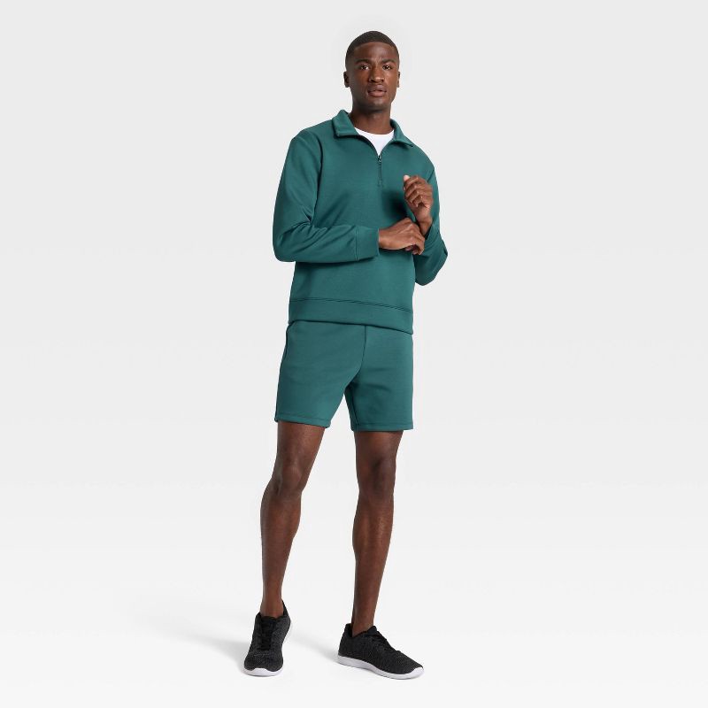 slide 3 of 3, Men's Spacer Half Zip Sweatshirt - All In Motion™ Teal Blue XL, 1 ct