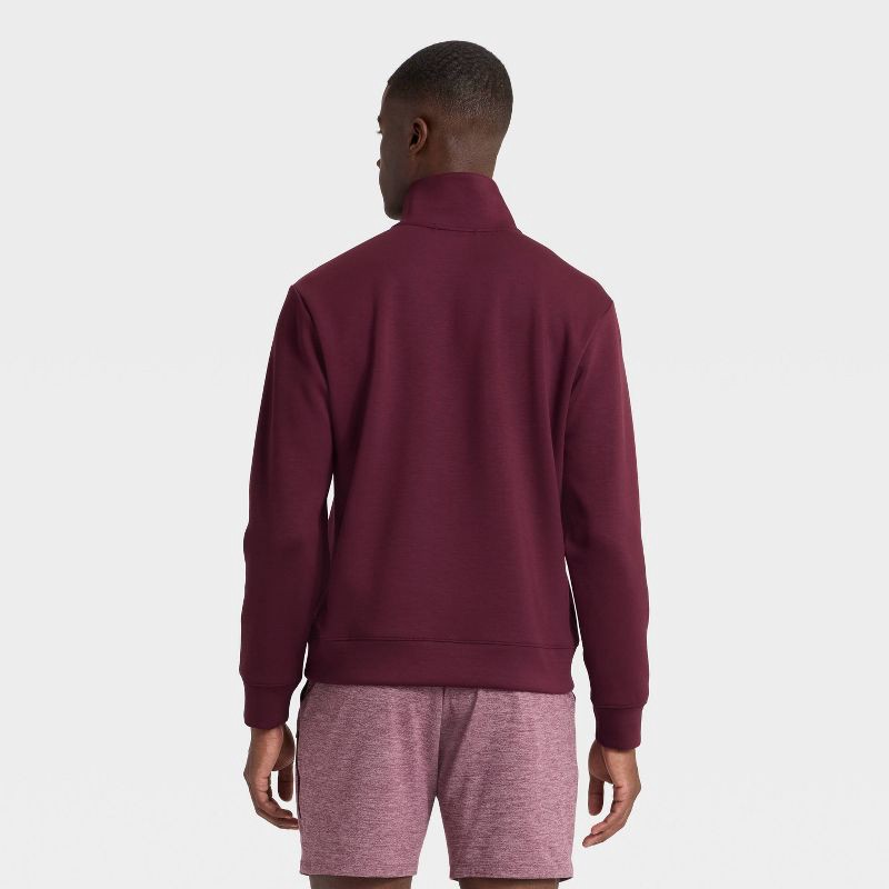slide 2 of 3, Men's Spacer Half Zip Sweatshirt - All In Motion™ Burgundy S, 1 ct