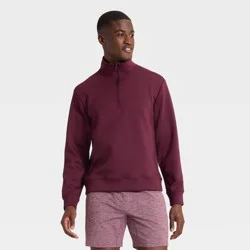 Men's Spacer Half Zip Sweatshirt - All In Motion™ Burgundy M