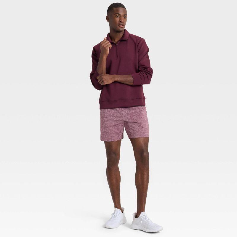slide 3 of 3, Men's Spacer Half Zip Sweatshirt - All In Motion™ Burgundy L, 1 ct