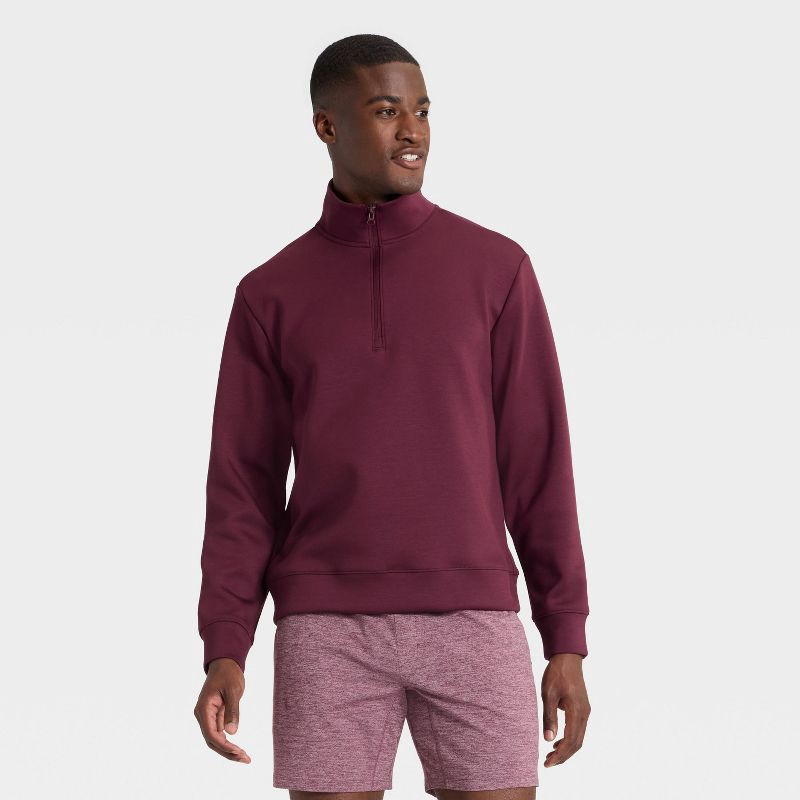 slide 1 of 3, Men's Sleek Spacer Half Zip Sweatshirt - All In Motion™ Burgundy XXL, 1 ct