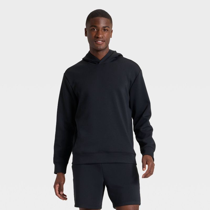 slide 1 of 3, Men's Sleek Spacer Hoodie Sweatshirt - All In Motion™ Black L, 1 ct