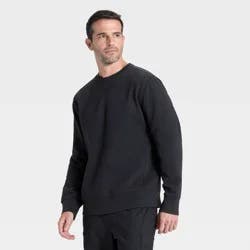 Men's Active Comfort Fleece Crewneck Sweatshirt - All In Motion™ Black L