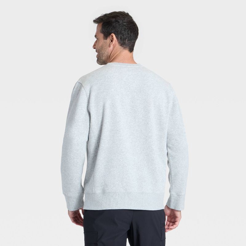 slide 2 of 3, Men's Active Comfort Fleece Crewneck Sweatshirt - All In Motion™ Heather Gray S, 1 ct