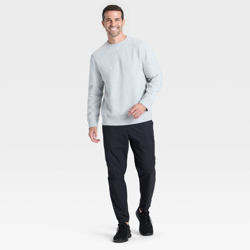 slide 3 of 3, Men's Active Comfort Fleece Crewneck Sweatshirt - All In Motion™ Heather Gray XXL, 1 ct