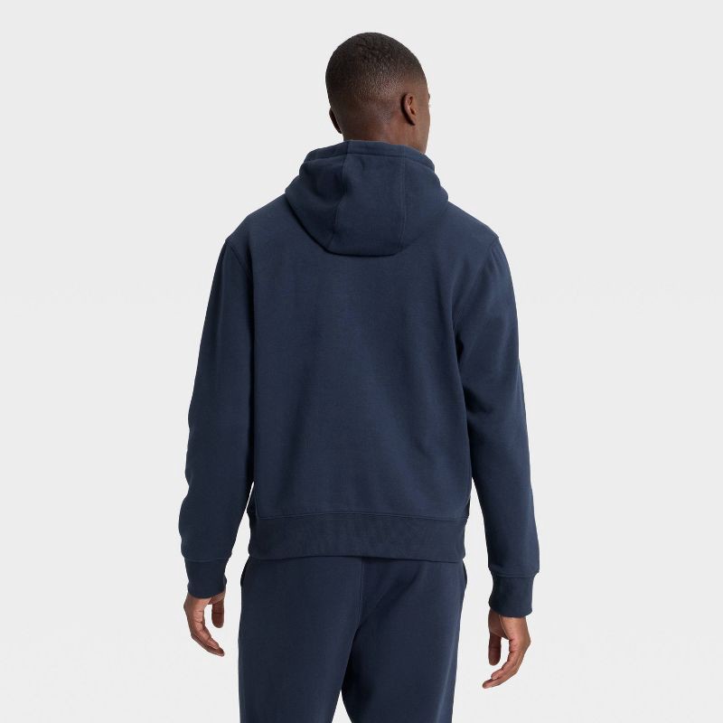 slide 3 of 3, Men's Active Comfort Cotton Fleece Hoodie - All In Motion™ Blue S, 1 ct
