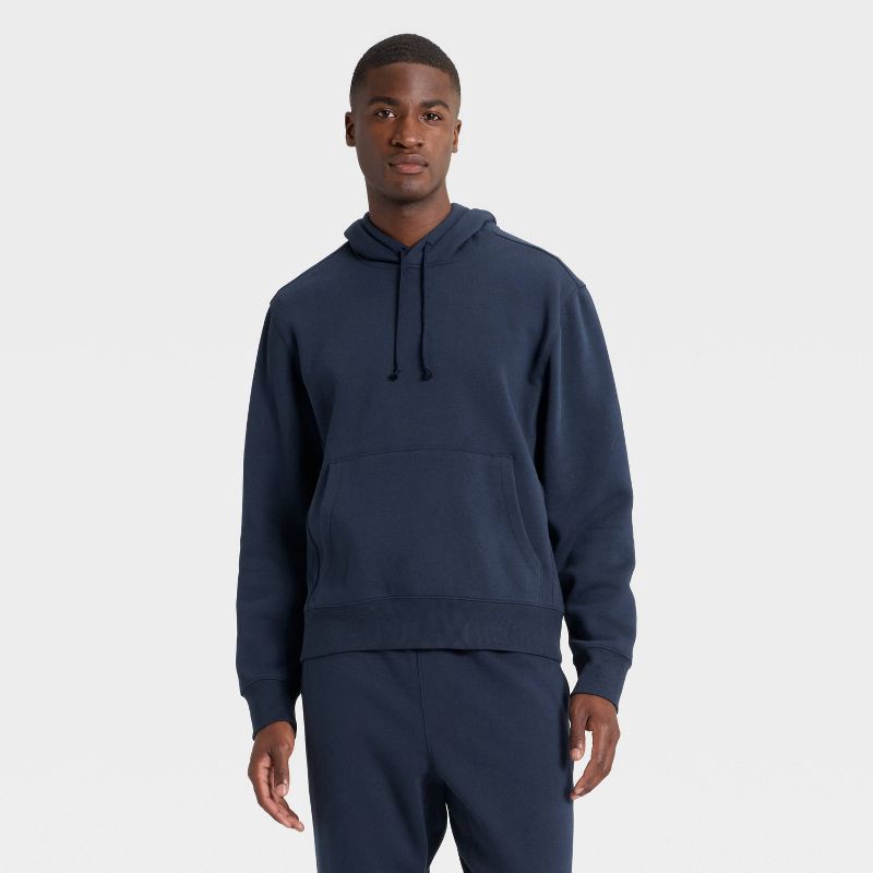 slide 1 of 3, Men's Active Comfort Cotton Fleece Hoodie - All In Motion™ Blue XXL, 1 ct