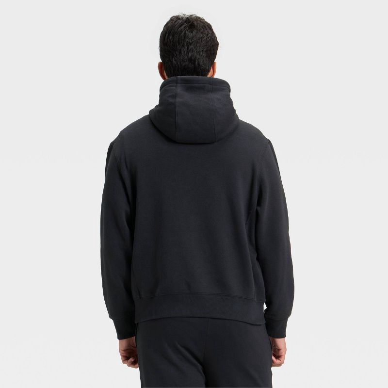 slide 2 of 3, Men's Active Comfort Cotton Fleece Hoodie - All In Motion™ Black L, 1 ct