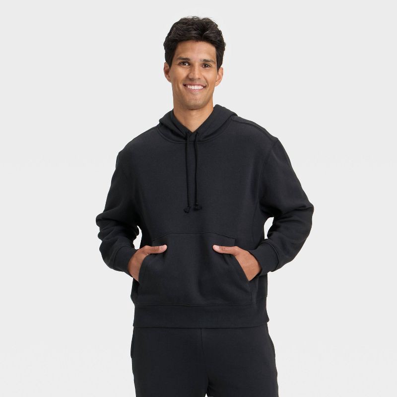 slide 1 of 3, Men's Active Comfort Cotton Fleece Hoodie - All In Motion™ Black XL, 1 ct