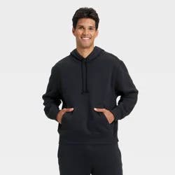 Men's Active Comfort Cotton Fleece Hoodie - All In Motion™ Black XL