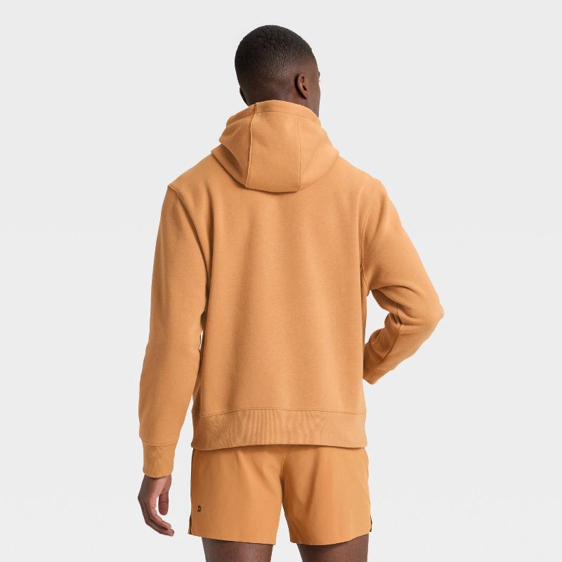 slide 2 of 3, Men's Active Comfort Cotton Fleece Hoodie - All In Motion™ Brown L, 1 ct