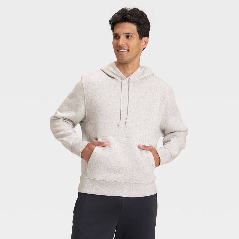 slide 1 of 3, Men's Active Comfort Cotton Fleece Hoodie - All In Motion™ Heather Gray XXL, 1 ct