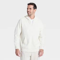 Men's Active Comfort Fleece Full-Zip Sweatshirt - All In Motion™ Oatmeal L