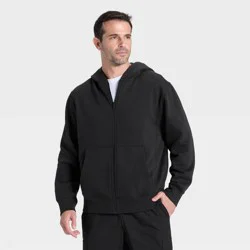 Men's Active Comfort Fleece Full-Zip Sweatshirt - All In Motion™ Black S