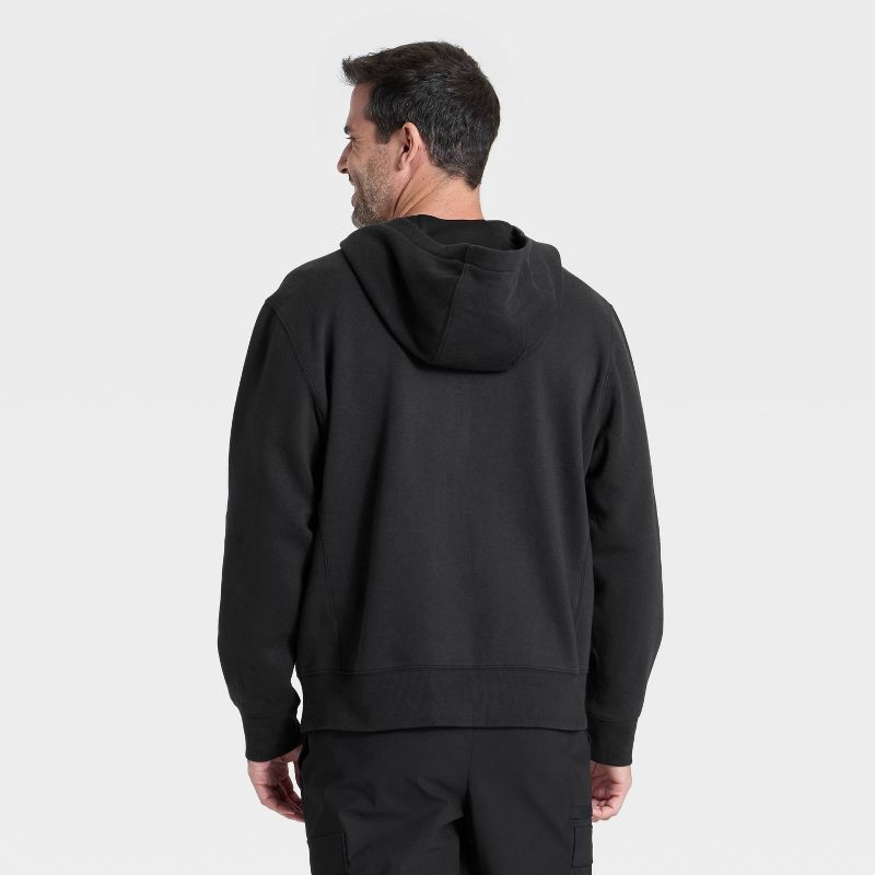 slide 2 of 3, Men's Active Comfort Fleece Full-Zip Sweatshirt - All In Motion™ Black XXL, 1 ct
