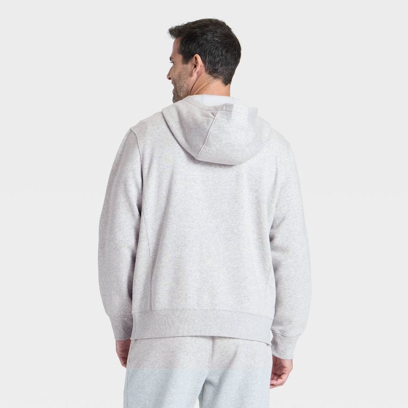 slide 2 of 3, Men's Active Comfort Fleece Full-Zip Sweatshirt - All In Motion™ Heather Gray M, 1 ct