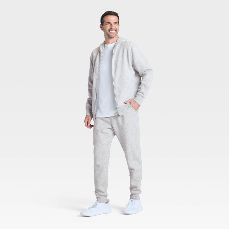 slide 2 of 3, Men's Active Comfort Fleece Full-Zip Sweatshirt - All In Motion™ Heather Gray XL, 1 ct