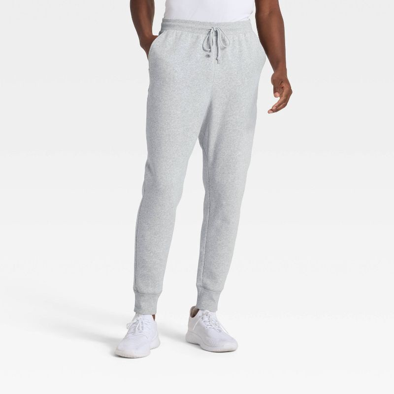 slide 1 of 3, Men's Active Comfort Fleece Jogger Pants - All In Motion™ Heather Gray S, 1 ct