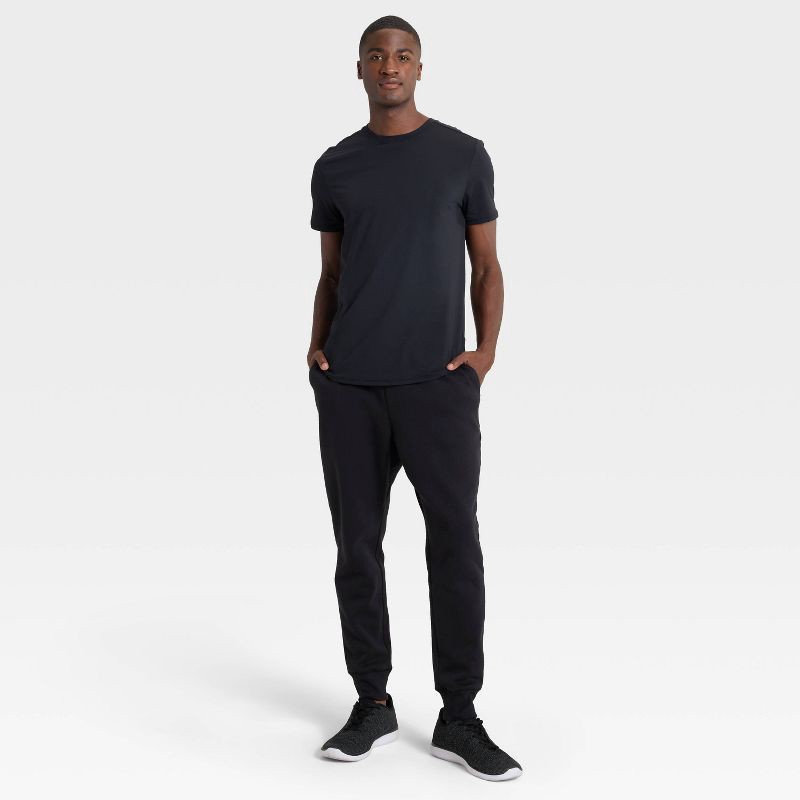 slide 3 of 3, Men's Active Comfort Fleece Jogger Pants - All In Motion™ Black M, 1 ct