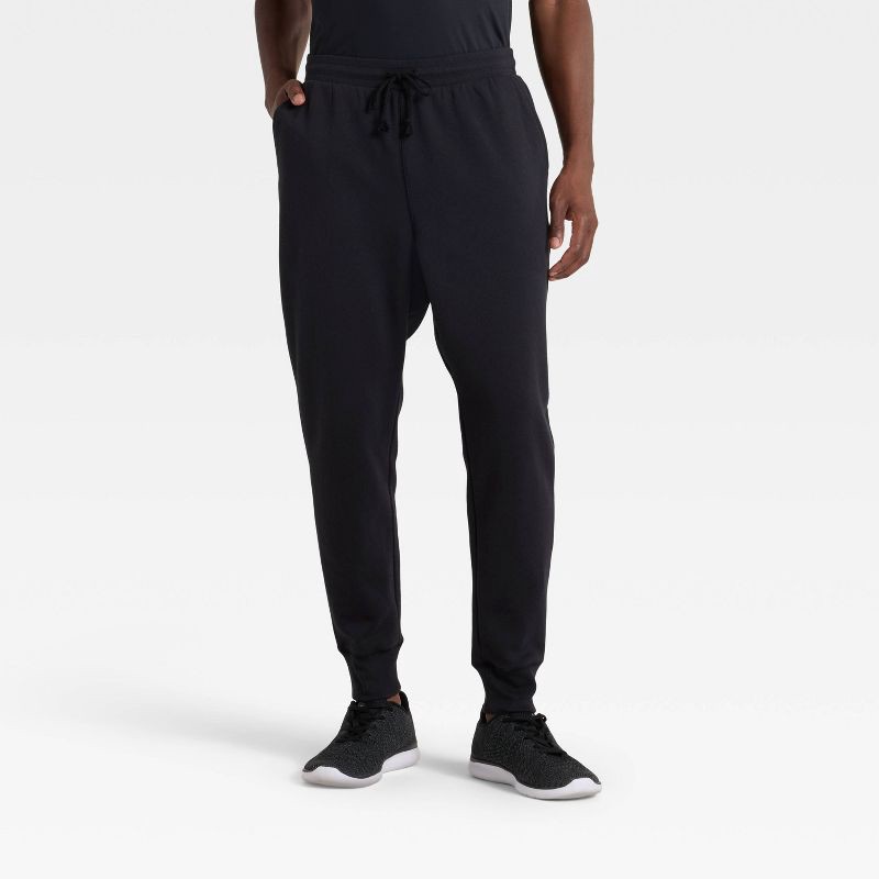 slide 1 of 3, Men's Active Comfort Fleece Jogger Pants - All In Motion™ Black M, 1 ct