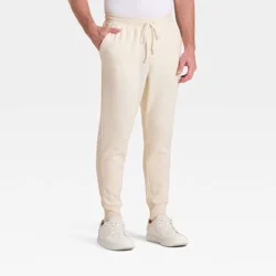 Men's Active Comfort Fleece Jogger Pants - All In Motion™ Oatmeal Heather S