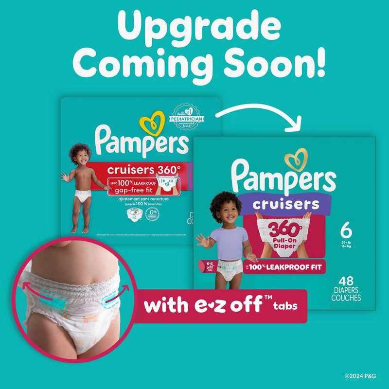 slide 6 of 11, Pampers Cruisers 360 Trial Pack Disposable Diapers - Size 4 - 3ct, 4 x 3 ct
