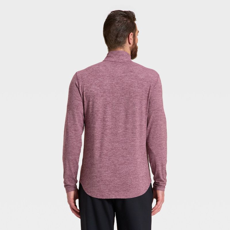 slide 2 of 3, Men's Soft Stretch ½ Zip Top - All In Motion™ Burgundy L, 1 ct