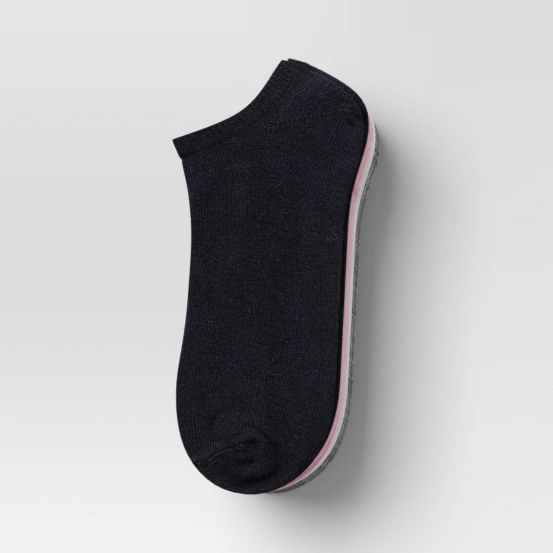 slide 3 of 3, Girls' 8pk Ankle Socks - Dealworthy™ Dark Pink XS/S, 8 ct