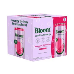 BLOOM NUTRITION Sparkling Energy Drink - Strawberry Watermelon - 6pk/12 fl oz Cans